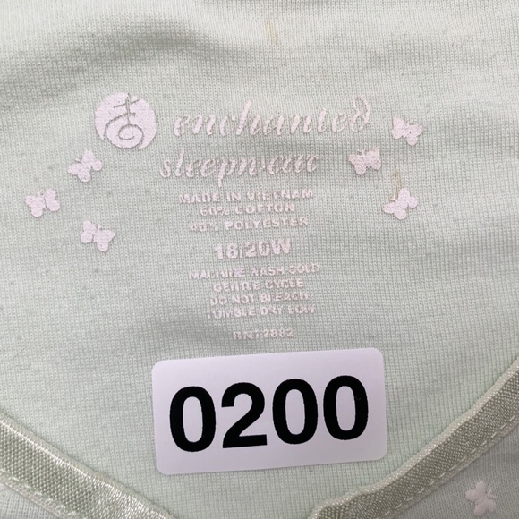 2000s Lime Green Butterfly Print Fairy Ditzy Lettuce Hem Plus Size Tee XXL 18/20 - Picture 9 of 9